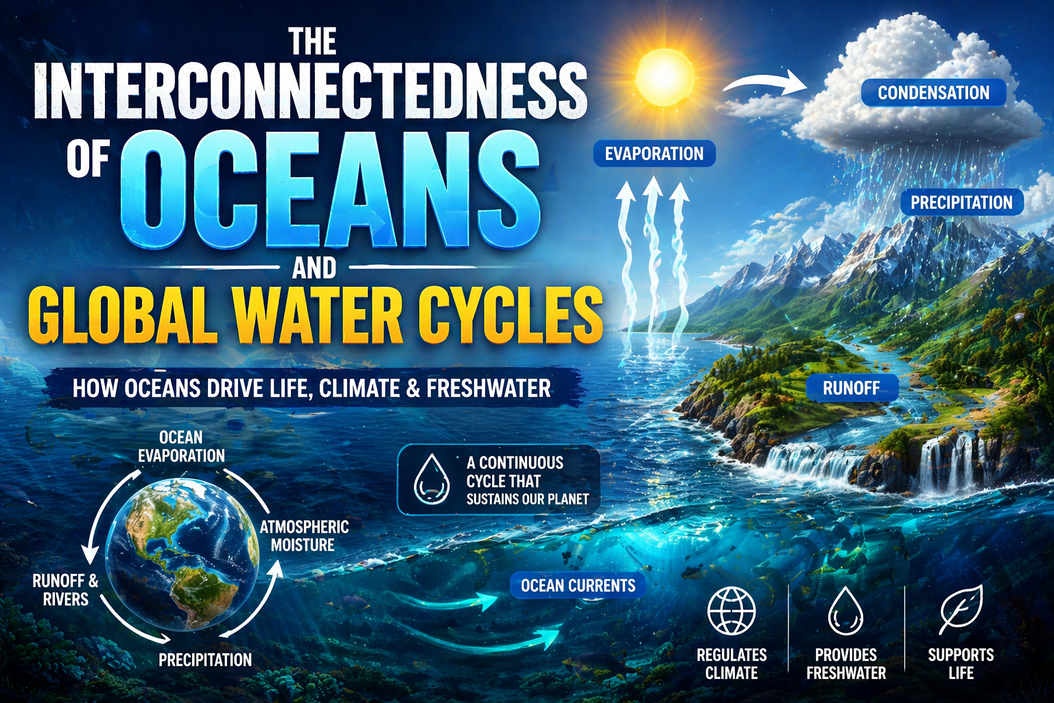 The Interconnectedness of Oceans and Global Water Cycles